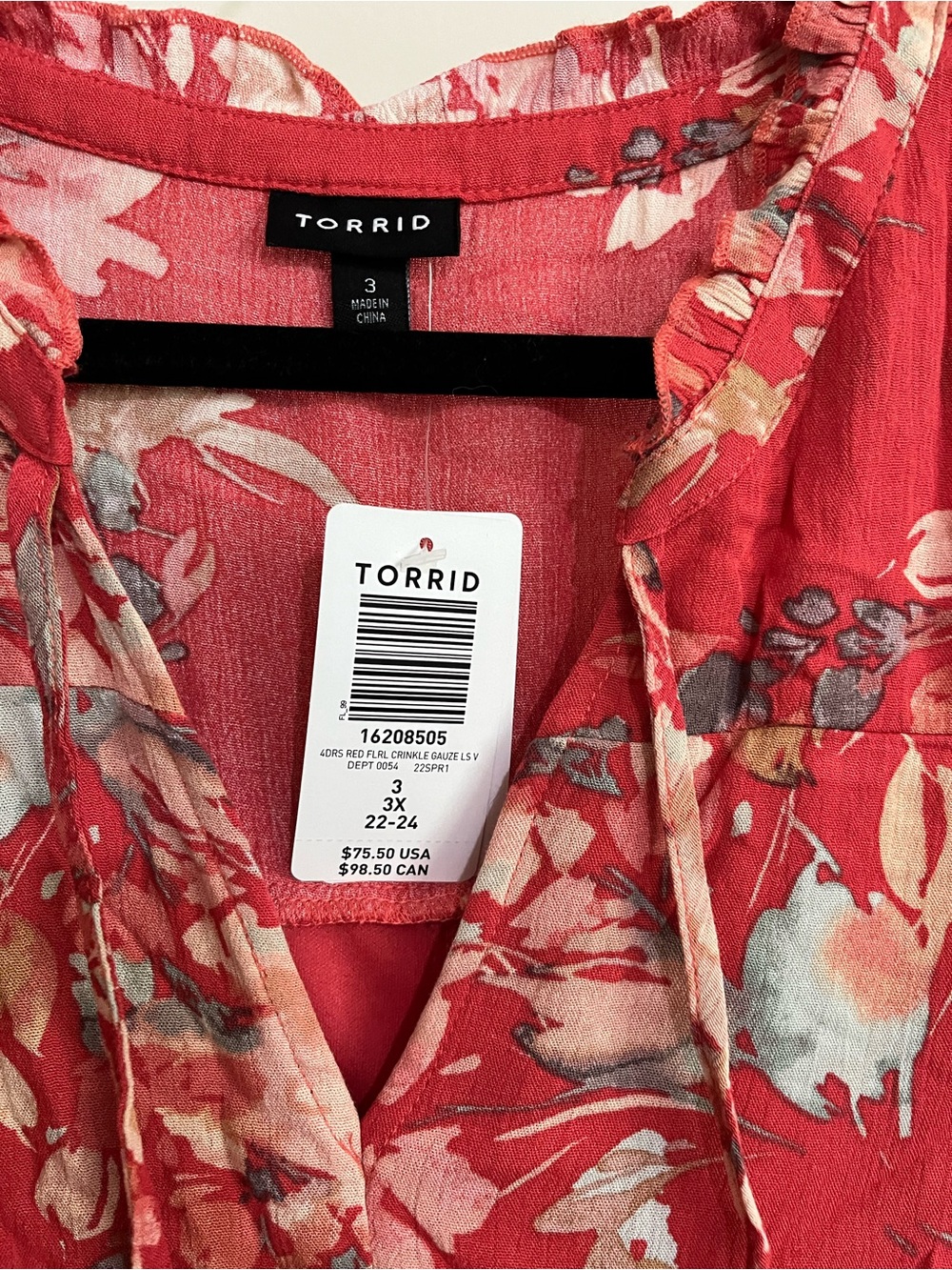 Torrid Orange Coral Floral Spring Summer Dress - Picture 4 of 5